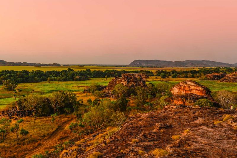 View of Obir Rock at sunset