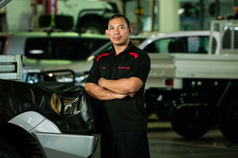 Man working on car workshop