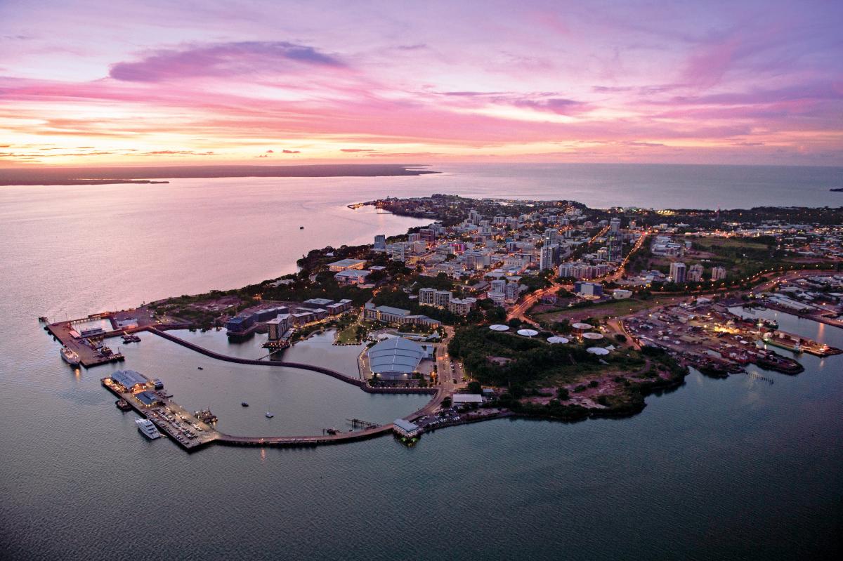 Aerial view of Darwin city