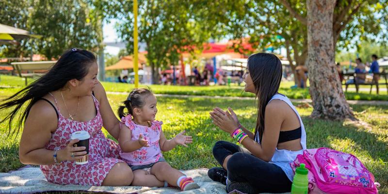 Family in park