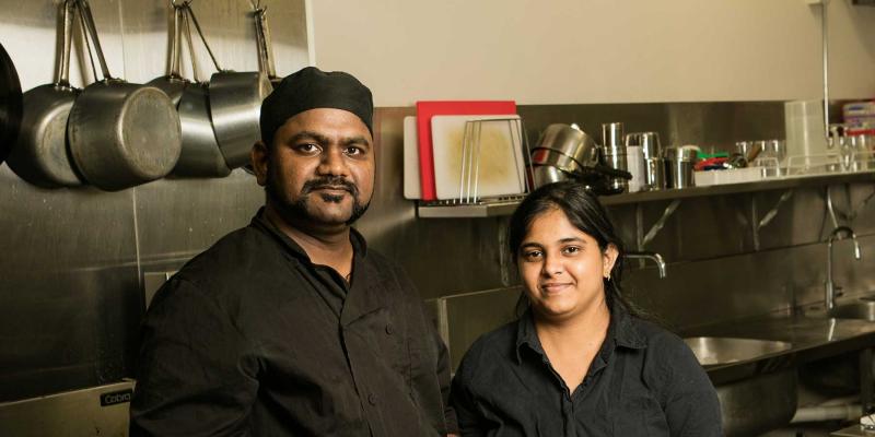 Couple in kitchen