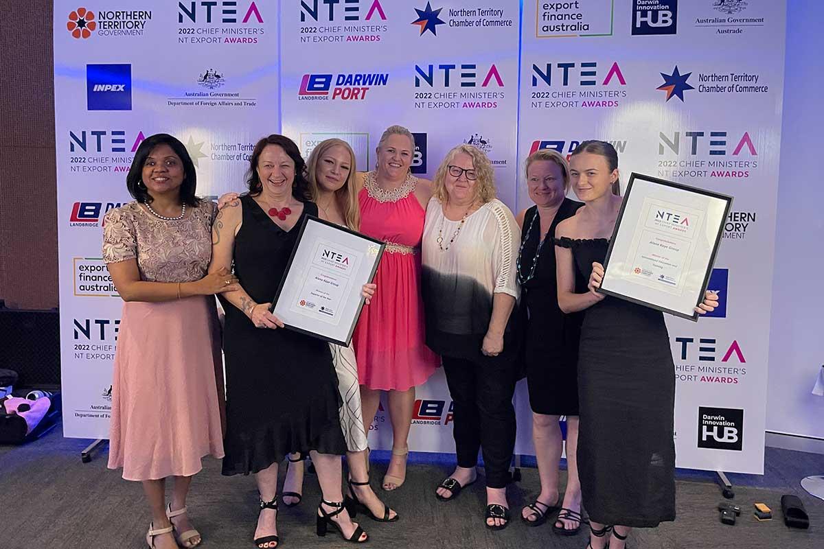 Group shot of Alana Kaye staff with their awards